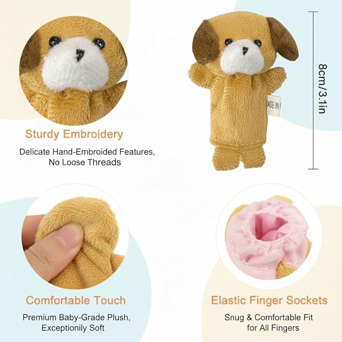 Sealive Finger Puppets for Toddlers 1-3, Baby & Toddler Finger Puppets, Soft Plush Animal Toys for Storytelling, Educational Toy Set for Boys & Girls, Great for Home, School, Parties & Travel