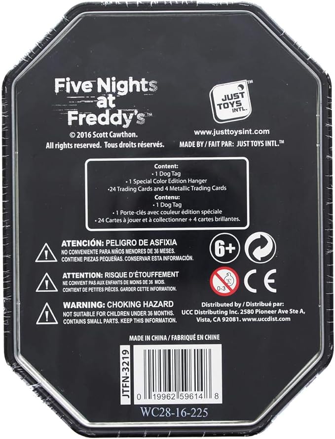 Five Nights at Freddy's Collectable Dog Tag Trading Card and Key Chain Tin Set