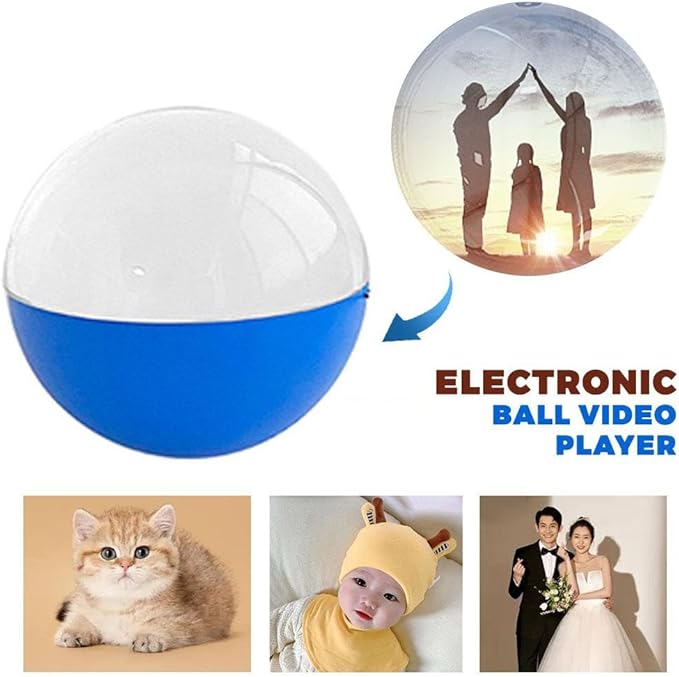 Creative Crystal Ball Video Player - 3D Electronic Glass Ball with MP4/JPG Support, 4GB Storage & Adjustable Volume, Ideal for Gifts, Travel Memories & Family Moments (White)