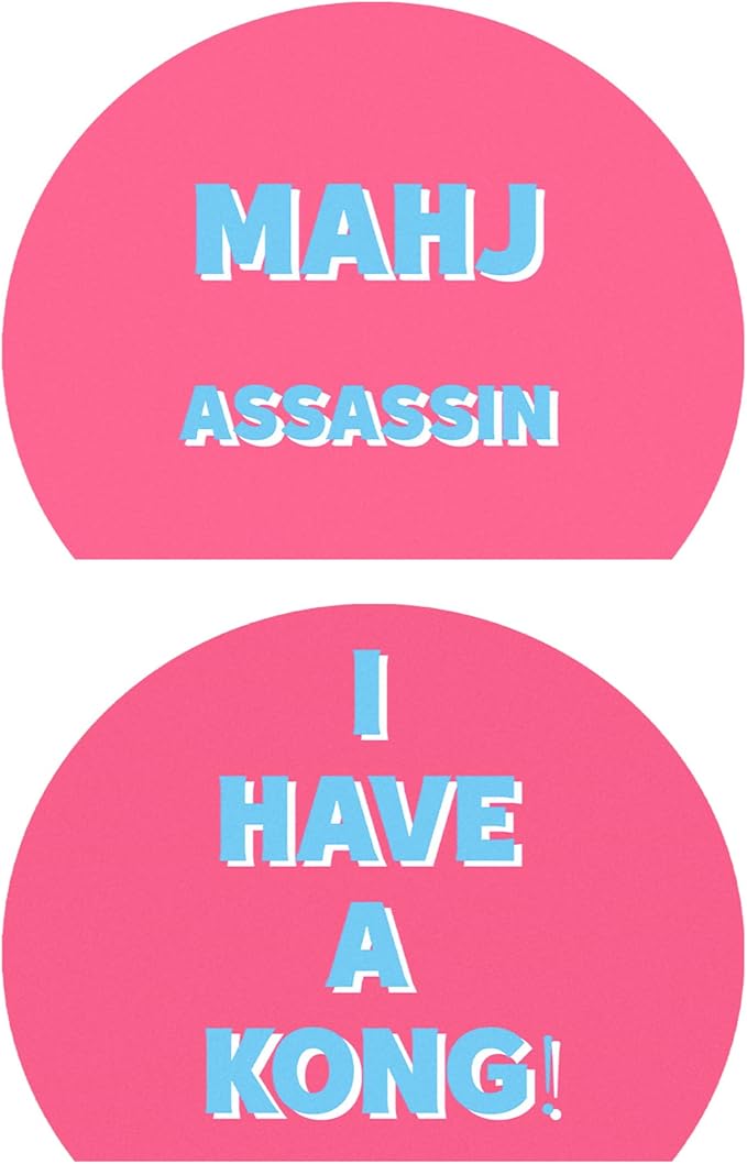 Soulchen 2 Pcs Mahjong Tile Mixer Shufflers for Mixing and Shuffling Tiles Plastic Mahjong Accessories Gifts for Lovers Games Decorative Printed Design (Pink Semicircle Style)