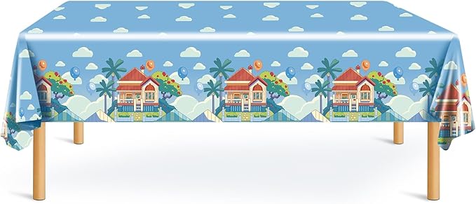3 Pack Blue Dog Birthday Party Supplies, Blue Party Decorations Tablecloth Happy Birthday Decor Table Cover