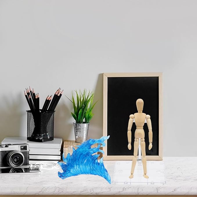 POPETPOP Flame Effect Bracket Action Figure Stand with Fire Effects Lightweight Diy Assembly Figurine Display Rack Stable and Portable Toy Model Holder for Collectible Figures