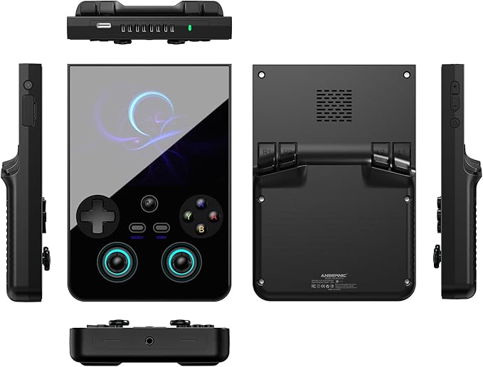 Anbernic RG477V Retro Handheld Game Console , 4.7 Inch Touch Screen Android 14 System Support WiFi 6E Bluetooth 5.3 Dimensity 8300 Processor 8+128GB(Black)