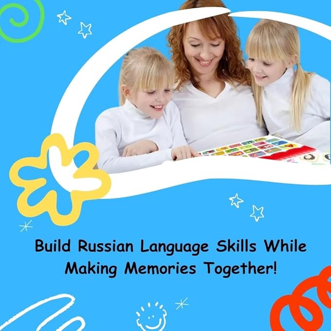 Russian Alphabet Busy Book Puzzles for Toddlers 3 and Up Learn Russian Alphabet Words for Kids Montessori Educational Sensory Toys Busy Board Gifts for 3 Year Old Boys 4 Year Old Girls Birthday Gifts