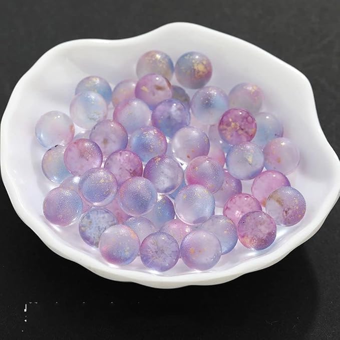 10Pcs Purple Glass Marbles Luminous Glass Ball 12MM Colorful Decor Vase Filler Fish Tank Home Decor DIY Jewelry Accessories(no Hole),Marble Runs,Learning and Education