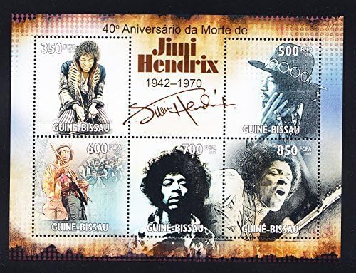 Guinea-Bissau J. Hendrix Music Icon Collectible Postage Stamps GB10302a