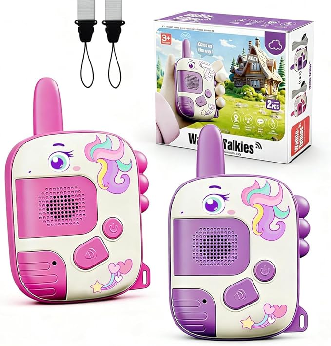Walkie Talkie Suitable for Children Aged 3-9-2 Outdoor Adventure Toys with a Call Range of 1000 feet, Unicorn Toy, Birthday Gift, Easter Gift, Valentine's Day Gift for Children Aged 4 to 8