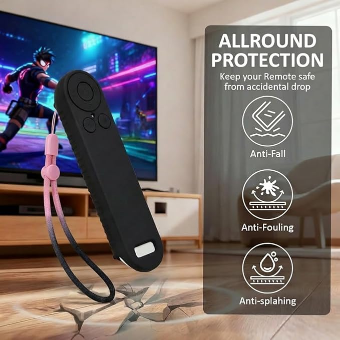 Silicon Cover for Nex Playground Game System Remote, Anti-Slip Shockproof Sleeve with 4 Pillars for Secure Placement, Dust & Water Resistant Protective Case with Lanyard-Black