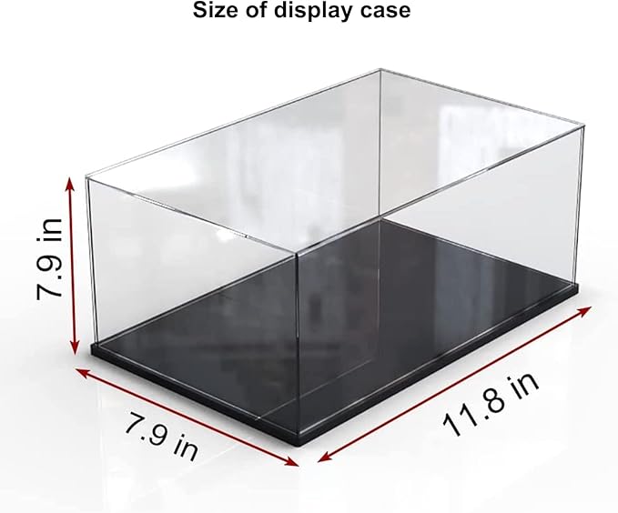 Clear Acrylic Display Case for Toys Collectibles，Assemble Acrylic Box Dustproof Protection Showcase with Black Wood-Plastic Base (11.7x8x8 inch;30x20x20cm)