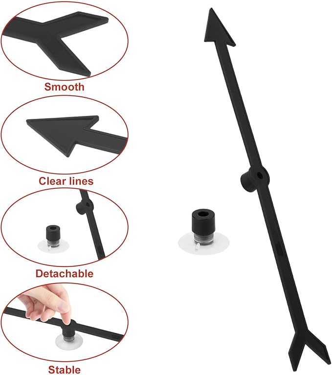 Large Arrow Spinner, Arrow Spinner with Suction Cup Stable Game Board Spinner Arrow Game Spinner Board Games Accessories for Classroom Activities Party Games (Black)