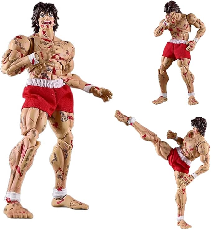 Hanma Yujiro Figure Anime Hanma Action Figure Ultra-Movable Model Statue Interchangeable Accessories Anime Figurine Collectibles