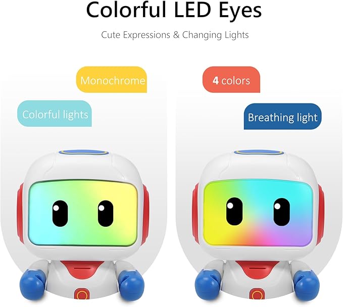 GILOBABY Programmable RC Robot Toy for Boys, Rechargeable STEM Astronaut w/LED Face, Voice Recording, Dancing, Remote Jetpack, Gift for 4 5 6 7 8 Year Old Kids (Blue-r)