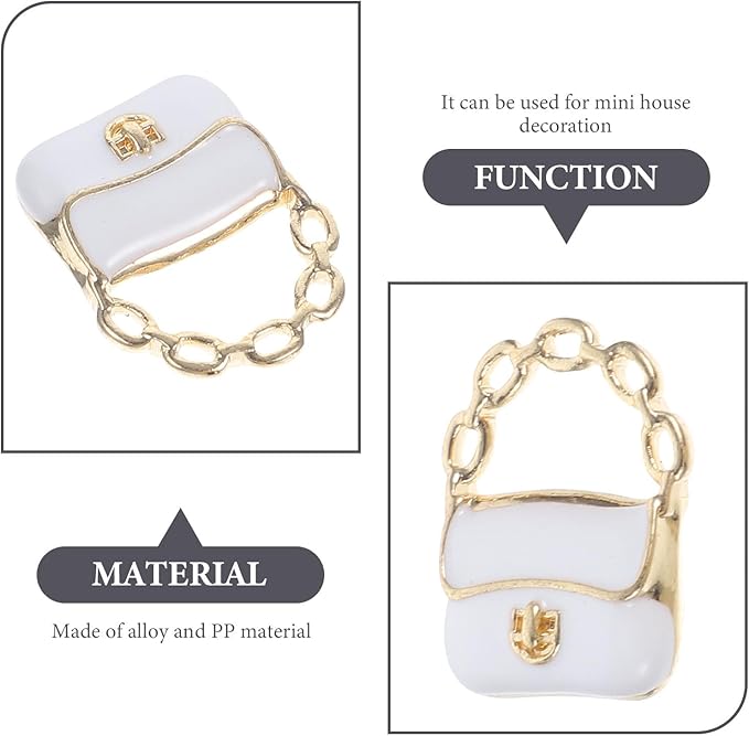 3Pcs Miniature Handbag Doll House Bags Decorate Doll Handbag Miniature Bag Model Mini Packet Chain Wallet Purse Spacer Charm Jewelry DIY Crafts Charm Tiny Purse