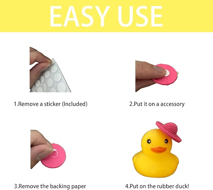 Rubber Duck Accessories 49PCS - Decorations for Rubber Duck - Cute Accessories for Rubber Duck DIY (Stick On)