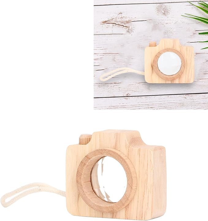 Prism Lens Toy, 5 Colors, 5.2 x 4.8 x 2.5cm, Camera Appearance, Bee Eye Effect, Unique Camera, Cute Portable Interesting Children's Toy(Wood Color) Kaleidoscope