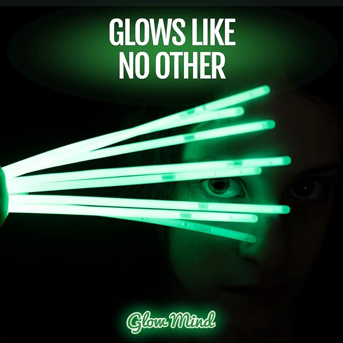 100 Ultra Bright Glow Sticks Bulk Party Pack - Halloween Glow in the Dark Party Supplies Pack - 8" Glowsticks Party Favors with Bracelets and Necklaces