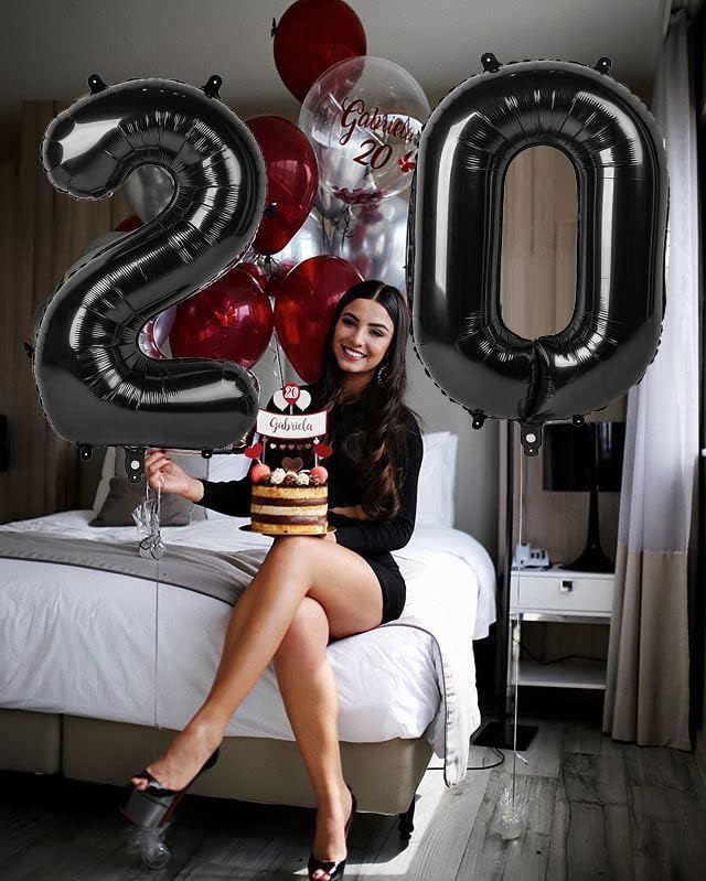 Number 0 Balloons 40 Inch Black Number Balloons for 10 20 30 40 50 60 70 80 90 100 Numbers Balloon Birthday Decorations Wedding Event Baby Shower