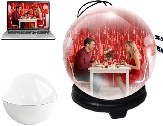 Crystal Ball Video Player for Valentines Day, 3 Inch Photo Album-DIY Video Player, 4G 1000mAH 3D Ultrasound Crystal Ball with Electronic Display, Customizable Gift for Anniversary,Wedding