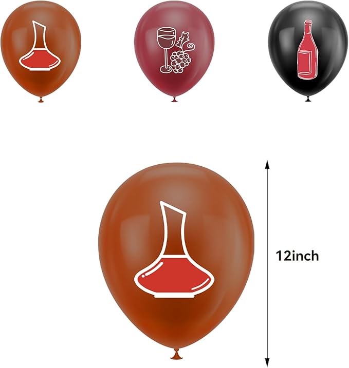 Red Wine Party Decorations Birthday Decorations Includes Red Wine Happy Birthday Banner Cake Topper Cupcake Toppers Balloons for Wine Party Supplies Men Women Birthday Party