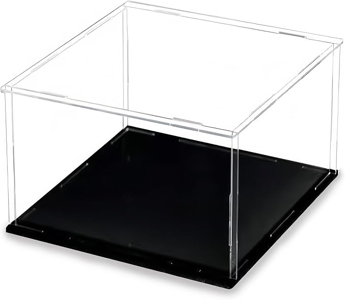 20 x 20 x 10cm Acrylic Clear Display Case Perspex Box Display Cabinets for Collectables, Assemble Countertop Dustproof Protection Showcase for Toys Models Action Figures