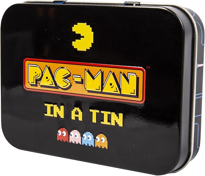 PAC-Man Arcade Game in a Tin. Full Colour 8-bit Game with Original Sounds & Graphics. Classic PAC-Man Gameplay. Includes 2.4” Screen. Officially Licensed PAC-Man Merchandise.