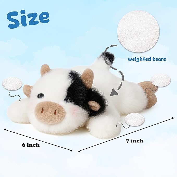 Adorable Cow Stuffed Animal Soft Plush Cow Plush Toy Cute Birthday Gifts for Kids Adults