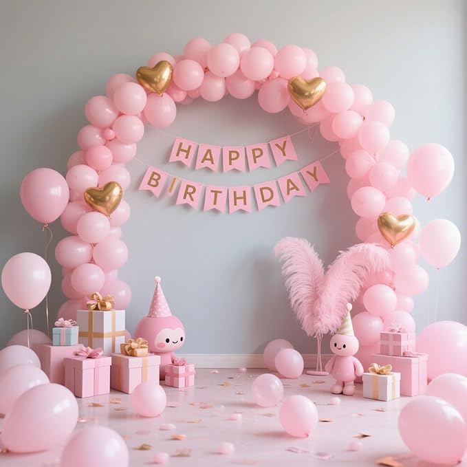Pastel Pink Balloon,145pcs Latex Pale Pink Balloons Arch Kit Different Sizes 18 12 10 5 Inch,Macaron Pink Balloon Garland Arch for Women Girl Baby Shower Mothers Day Birthday Party Decoration