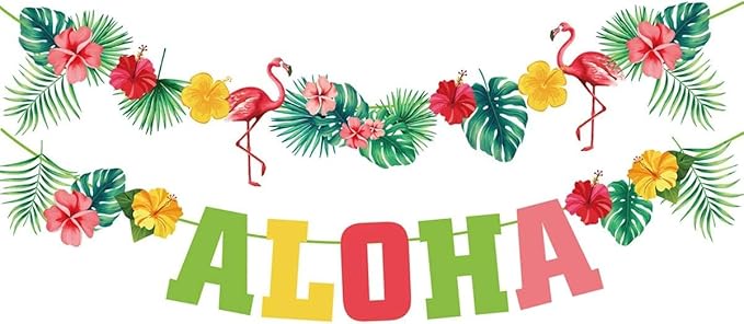 Hawaiian Aloha Party Decorations,Luau Theme Party Supplies,Summer Beach Party,Tropical Birthday Party Decorations