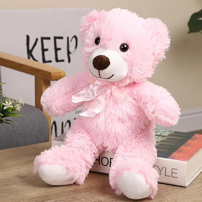 Teddy Bear Stuffed Animals, 13 Inches Teddy Bear Plush Toy Birthday Christmas Valentine’s Day Gift for Kids Girlfriend (Pink)