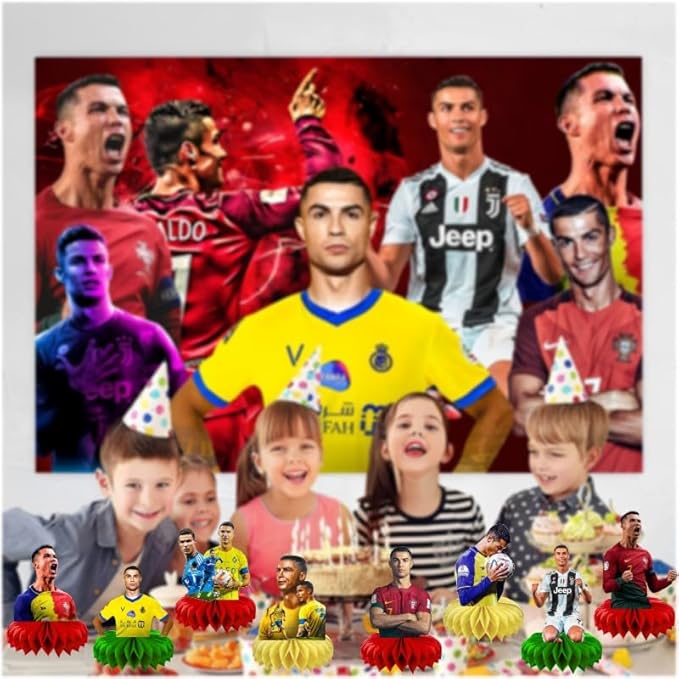 8Pcs Soccer Honeycomb Table Centerpiece Soccer Birthday Party Supplies Table Decorations for Kids Party Decorations