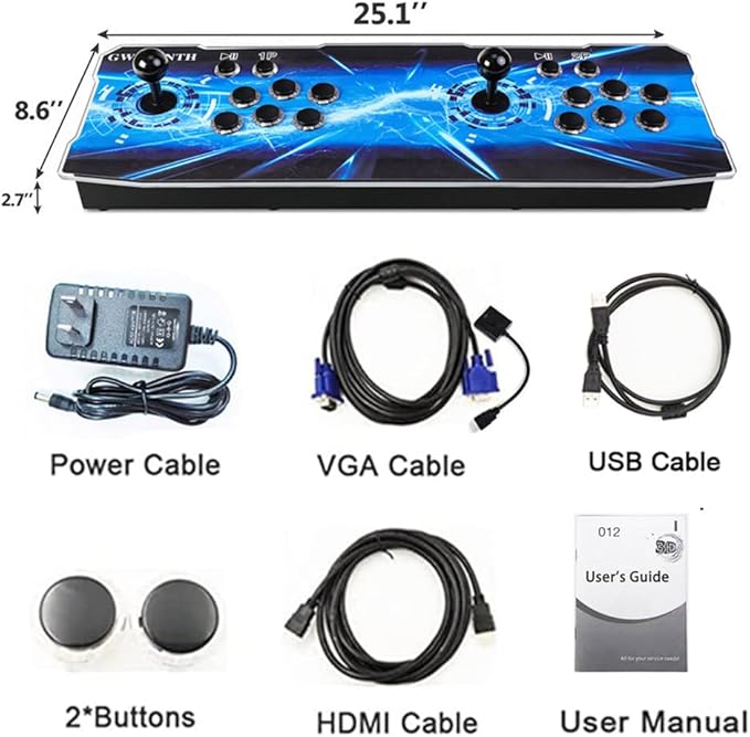 GWALSNTH 3D Pandora Box 80S Pro Arcade Games Console, 16800 in 1 HD Video Games Machine,Plug and Play Game at Home,WiFi Function