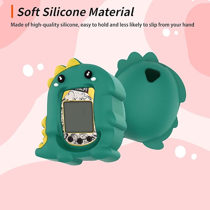 Case for Tamagotchi Nano with Lanyard – Cute Cartoon Silicone Protective Cover for Kids, Soft & Shockproof Shell for Tamagotchi Virtual Pet Keychain, Anti-Drop Holder Accessory (Green)