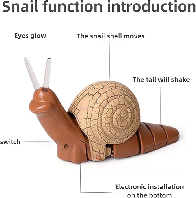 RC Snail Toy Realistic IR Remote Control Insect Car Vehicle Electric Animal Toy for Kids’ Birthday （Beige）