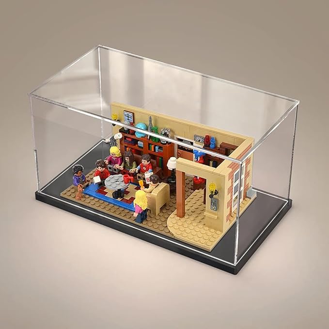 Clear Acrylic Display Case for Toys Collectibles，Assemble Acrylic Box Dustproof Protection Showcase with Black Wood-Plastic Base (11.7x8x8 inch;30x20x20cm)