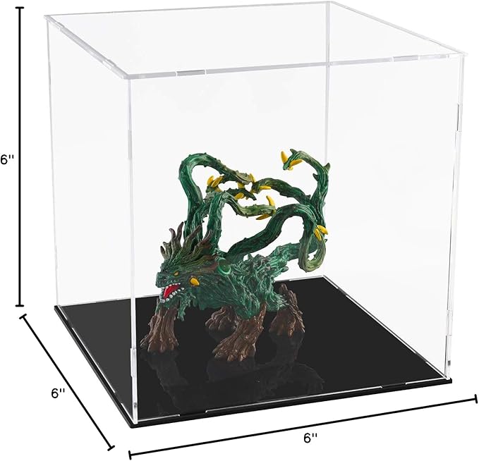 A+ DESIGN Clear Acrylic Display Case Assemble Collectibles Box Alternative Glass Case for Display Action Figures Home Storage & Organizing Toys (6x6x6 inch; 15x15x15 cm)