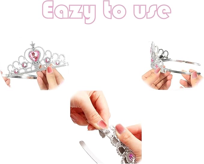 S & E TEACHER'S EDITION 8 Pcs Tiaras Crown Set, Princess Dress Up Costume Birthday Party Favor Headwear, Hair Decoration, Accessories Kid Birthday for Boys & Girls.