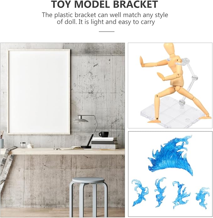 POPETPOP Flame Effect Bracket Action Figure Stand with Fire Effects Lightweight Diy Assembly Figurine Display Rack Stable and Portable Toy Model Holder for Collectible Figures