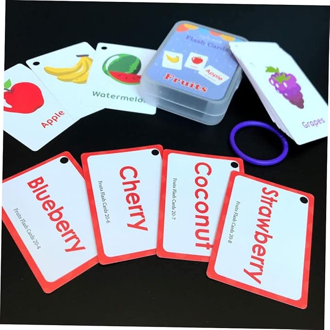 4pcs Lightweight Flash Cards for Boys and Girls Educational English Learning Cards Animals Numbers Portable Spelling and Word for Preschool Activities