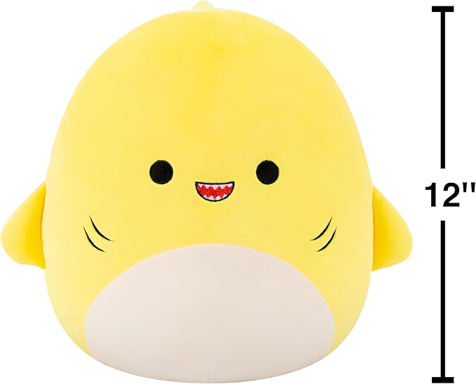 Squishmallows Original 12in Chandler The Yellow Shark – Official Jazwares Plush (Medium-Sized)