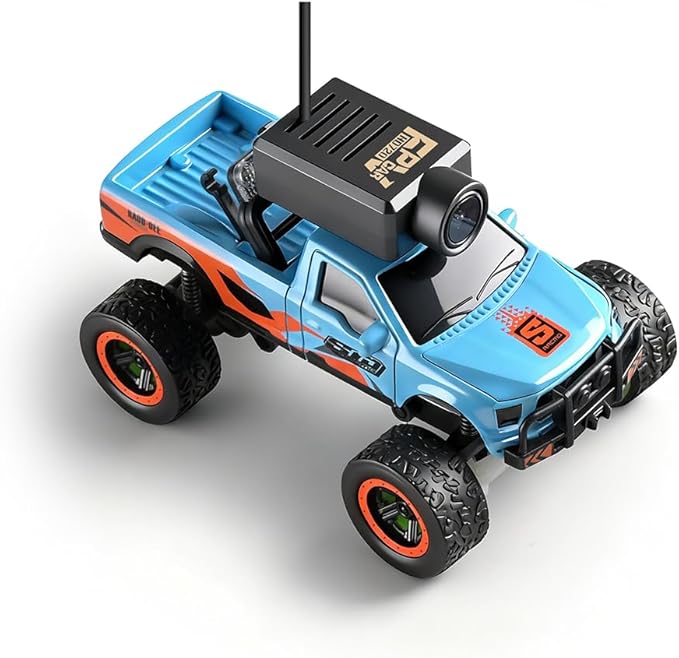 WL 1/64 FPV RC Car with Camera, APP Auto-Pairing Mini RC Truck with Remote Controller, 3-Speed Modes Gyroscope Remote Control Off-Road Truck for Adults