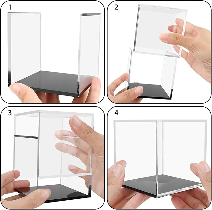 Clear Acrylic Boxes for Collectibles Display Removable Clear Display Case Small Display Case Dustproof Protection for Jewelry Candy Mini Gift Toys , 3x3x3 Inch