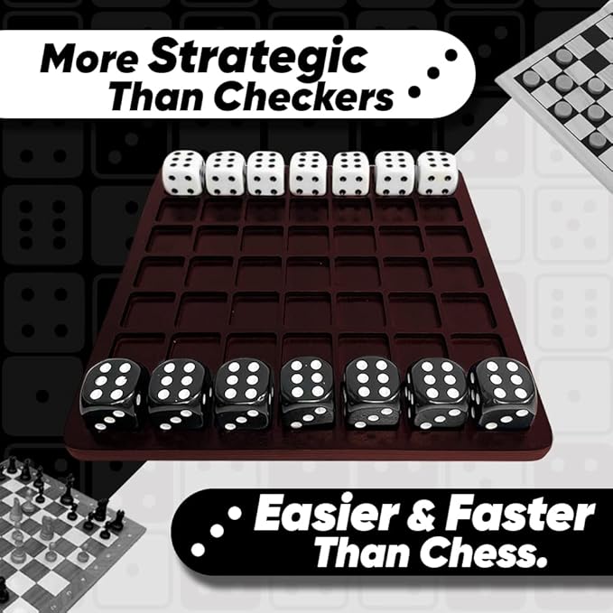 Dittle™- Dice Battle | 2 Player Dice Games for Adults | Adult Board Games for 2 Players | Best Two Player Game for Adults | Two Person Wooden Coffee Table Fun | Bar Game for Adult Indoor Tabletop