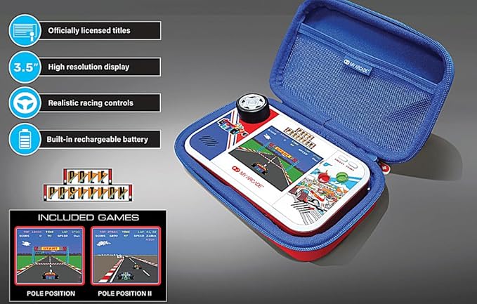 My Arcade Pole Position Pocket Player Max: Games for Kids, Real Racing Controls
