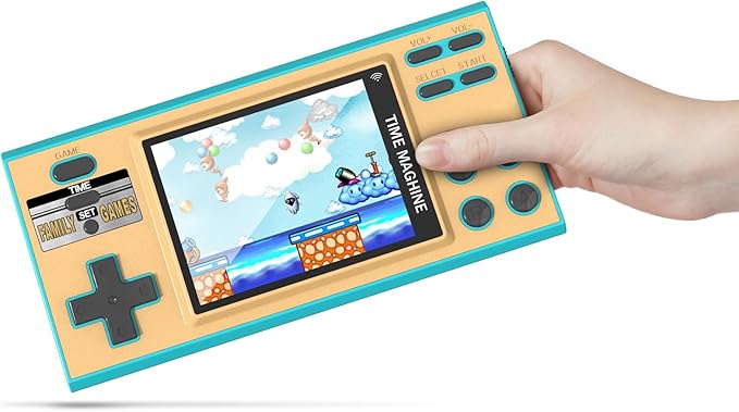 Kids Handheld Game Console with 200 Video Games for Kids, 16 Bit Games Travel Toys, 3 Inch Screen Pocket Game, Electronic Learning & Education Toys, Gifts for Boys and Girls (Blue)
