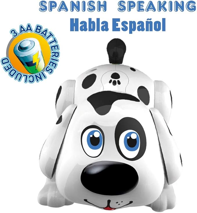 WEofferwhatYOUwant Robot Dog – Electronic Spanish Harry Puppy – Bilingual Interactive Pet Dog Toy for Toddlers – Walks, Barks, Sings, Talks in Spanish – Touch Sensors, Bump n Go, Musical Toy, Ages 2+