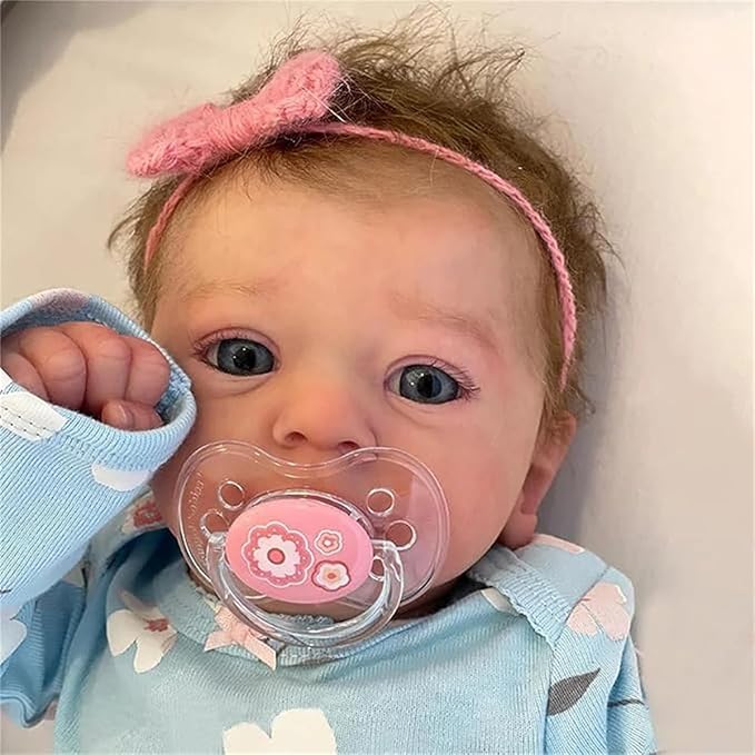 Lifelike Reborn Baby Dolls Girl - 18 Inch Baby Doll Realistic Newborn Girl Silicone, Cloth Body Adorable Reborn Baby Doll Real Life Babies Reborn Doll Toys with Accessories Birthday Gift for Kids