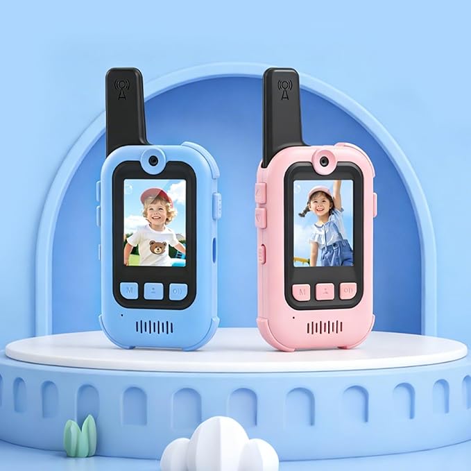 Video Walkie Talkies for Kids 2 Pack, Upgraded Rechargeable Kids Walkie Talkie with HD Camera, Long Range Face Time Walkie Talkies for Boys & Girls, Electronic Gifts for Camping & Indoor Outdoor Games