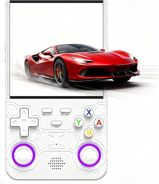 R36Ultra Retro Handheld Game Console,4.0-Inch 720x720 IPS HD Screen,Preloaded 20K+ Classic Games,Linux Open Source WiFi Multiplayer Portable Travel Electronics Gift for Kids & Adults (White)