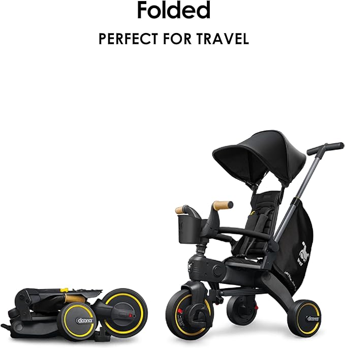 Doona Liki Trike S5, Nitro Black - 5-in-1 Compact, Foldable Tricycle - Suitable for Toddlers 10 to 36 Months