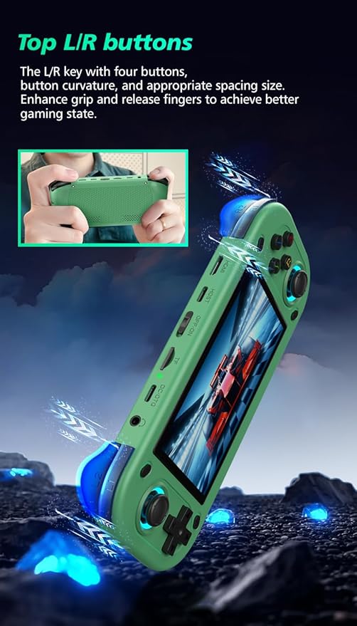 R43S Handheld Game Console,14000 HD Games Mini Retro Gaming Console,4.3-Inch IPS Screen,Built in 20 Emulators,64GB SD Card,28000mAh Battery，Birthday Gift (Black)
